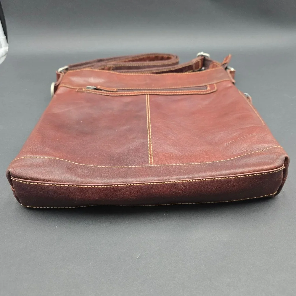 Jack Georges Brown Buffalo Leather City Crossbody Voyager Bag 7298